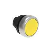 Pushbutton actuator, spring return Ø22mm Platinum series chromed plastic, flush, yellow