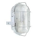 OVAL II E27, 60W, IP44, grey with wire guard and PC cover