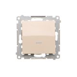 Two-way switch with LED illumination without pictogram, (module), 16AX, Screw, cream white/electro white