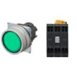 Pushbutton A22NL Ã˜22, bezel brushed metal, FLAT, MOMENTARY, CAP COLOR A2226688E