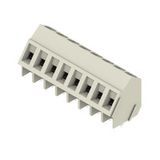 Printed circuit board terminals, 5.00 mm, Number of poles: 8, 135°, Solder pin length (l): 3.5 mm, tinned, Pebble grey, Clamping yoke connection, Clamping range, max. : 2.5 mm², Box