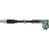 M8 male 0° / M12 female 90° A-cod. LED PVC 3x0.25 bk UL/CSA 3m