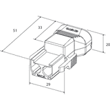 Coupler 2-p plug, str-rel, blk