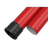 RIGID ELECTRO PP N 750, tube, DN/OD 110mm, 6m, with sleeve and sealing ring, EN 61386-24, red