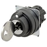 Selector A22NZ Ã˜22, Key type S, 3 position, bezel plastic, MANUAL, REL A2270628A