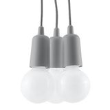 HANGING LAMP DIEGO 3 GRAY E27 3X60W IP20