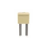 Cross-connector (terminal), Plugged, beige, 44 A, Number of poles: 2, Pitch in mm (P): 10.00, Insulated: Yes, Width: 12 mm