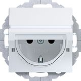 SCHUKO wall socket, enlarged, text-to-wall, variable 45°, A.x/C.x with dimensions