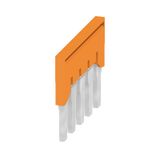 Cross-connector (terminal), Plugged, orange, 41 A, Number of poles: 5,