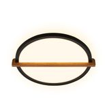 LED ceiling light, black/wood, IP20, LED/18W, incl. backlight effect