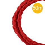 Textile Cable Twisted 3C 50M Red
