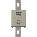 Fuse-link, high speed, 250 A, DC 1000 V, NH2, 54 x 61 x 150 mm, gBat, IEC, bolted connection