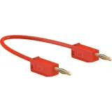 Measuring lead with (2 mm plug, spring-loaded, straight) to (2 mm plug, spring-loaded, straight), 450 mm, red, PVC, 0.5 mm², CAT O, 28.0039-04522