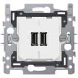 Dual smart USB-A charger, 3,5 A, claw fixing