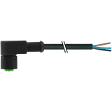 M12 female 90° A-cod. with cable Lite PVC 4x0.34 bk UL/CSA 3m