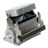 HDC enclosures, Size: 4, Protection degree: IP65, in plugged condition, Base housing, End-locking clamp, lower side, Standard, with cover, Size of cable entries: M 20