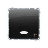 Intermediate switch with indicator light, LED not replaceable Color: blue, (module), 10AX, quick connection, black matt