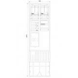 Meter connection column 2-field, H=2010mm, 2-3.HZ, hood with door, ZSA202-2-2ZK-TSG-HAK-HT (ZSA202-2-2ZK-TSG-HAK)