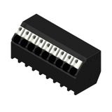 Printed circuit board terminals, 3.50 mm, Number of poles: 9, 135°, Solder pin length (l): 1.5 mm, black, PUSH IN with actuator, Clamping range, max. : 1.5 mm², Tube