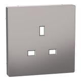 Central plate for British standard socket insert, nickel metallic, system design