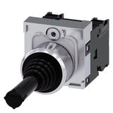 Coordinate switch, 22 mm, round, metal high gloss, black, horizontal latching