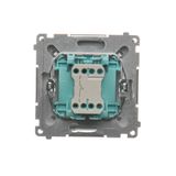 Single switch, (module), 10AX, quick connection, Silver matt, metalic