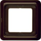 Frame 1gang, sealing, splash-proteced flush-mtd IP44, brown glossy