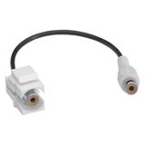 Keystone insert RCA socket-socket white, 0.2m, for Keystone mounting frame, hfr