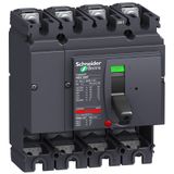 circuit breaker basic frame, ComPact NSX250F, 36 kA at 415 VAC 50/60 Hz, 250 A, without trip unit, 4 poles