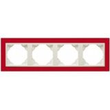 FOUR-GANG FRAME RED/ICE