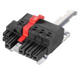 PCB plug-in connector, female plug, 7.62 mm, Number of poles: 4, 180°, PUSH IN with actuator, PUSH IN without actuator, Clamping range, max. : 10 mm², Box