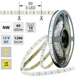 LED strip SMD2835 NW, 60LED/m, 14,4W/m, 1296lm/m, IP54, DC 12V, 10mm, 5m