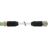M12 male 0° / M12 female 0° A-cod. shielded PVC 4x0.34 gy 9.0m