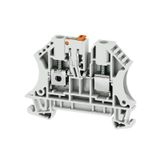 Test-disconnect terminal, Screw connection, grey, 4 mm², 32 A, 500 V, Number of connections: 2, Number of levels: 1