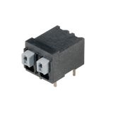 Printed circuit board terminals, 5.00 mm, Number of poles: 6, 90°, Solder pin length (l): 1.5 mm, black, PUSH IN with actuator, Clamping range, max. : 1.5 mm², Tape