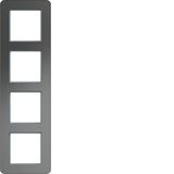 Cover frame 4-way vertical, C.8, stainless steel