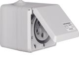 CEE soc.out., 5pole hinged cover surface-mtd 32 A, connecting system, 