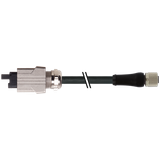 M12 Power female 0° L-cod. / Push Pull Power AIDA PUR 4x1.5 bk 3m