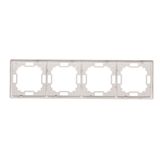 Double intermediate switch with indicator LED light without pictogram, (module), 10AX, quick connection, Silver matt, metalic