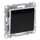 ONE-WAY PUSH-BUTTON ILLUMINATED WITH TRANSPARENT ROCKER (LABELHOLDER) BLACK