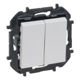 2-GANG 1-WAY PUSH-BUTTON 6A AUTOMATIC TERMINALS WHITE