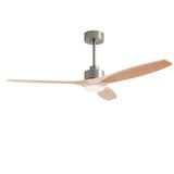 Fan Stem Evo ø1320mm Satin Nickel with Light Wood Blades Light wood