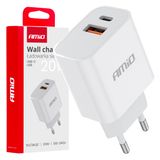 Wall charger PCH PRO-09 USB+USB-C 20W Quick Charge 230V