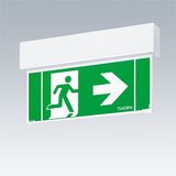 VOYAGER BLADE 2 115 MS E1/3D WH - Voyager Blade 115: Emergency safety sign luminaire with 23m recognition range