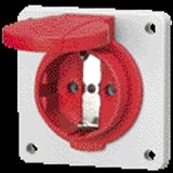WCD inb 16A2P+A 230V IP54 SCHUKO rood