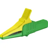 Alligator clip, green/yellow, max. 20 mm, L 82.2 mm, CAT II, socket 4 mm, 66.9755-20