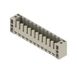 PCB plug-in connector, male header, Flange, THT solder connection, 3.50 mm, Number of poles: 11, 180°, Solder pin length (l): 3.2 mm, Gold-plated, Pebble grey, Box