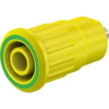 4 mm socket, solder connection, mounting Ø 12.2 mm, CAT III, CAT IV, yellow/green, 49.7091-20