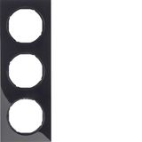 Frame 3gang, R.3, black glossy