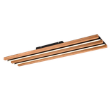 Fontana LED ceiling lamp 80 cm matt black/natural wood